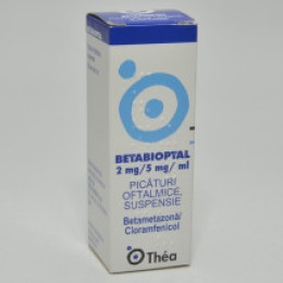 Betabioptal 2 mg/5 mg/ml picături oftalmice, suspensie, 5 ml