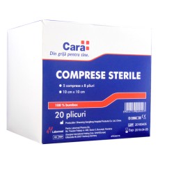 CARA Comprese sterile 10cmx10cm x20bc/ct