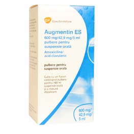 Augmentin ES 600 mg/42,9 mg/5 ml, pulbere pentru suspensie orală, 100 ml