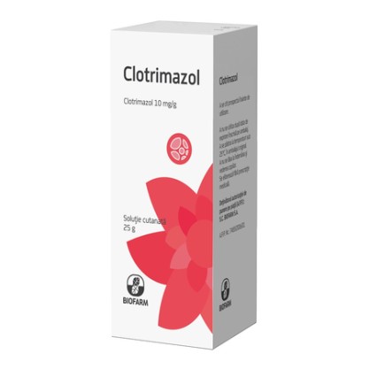 Clotrimazol Biofarm soluție cutanată, 23 ml