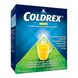 COLDREX LEMON PULB PT SUSP ORALA, 10 PLICURI