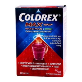 COLDREX MAXGRIP FRUCTE DE PADURE & MENTOL, 10PL