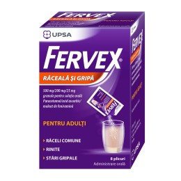 FERVEX RACEALA SI GRIPA PENTRU ADULTI 500mg/200mg/25mg, 8PL