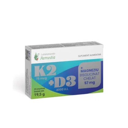 K2+D3+Magneziu Bisblicinat Chelat, 30