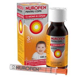 Nurofen pentru copii suspensie orală cu aromă de căpșuni, 100 ml