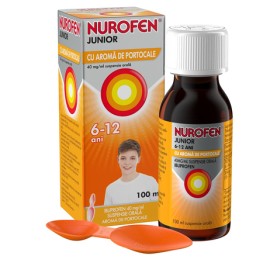 Nurofen Junior 4% suspensie orală cu aromă de portocală, 100 ml