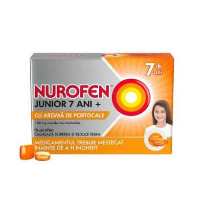 Nurofen Junior 7+ 100 mg, 24 capsule masticabile