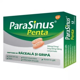 PARASINUS PENTA 500/38/5/25/20 mg, 12 comprimate