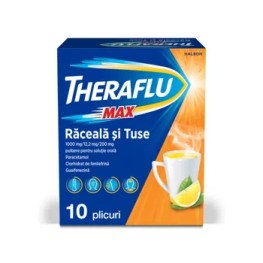 Theraflu Max raceala+tuse, 10plicuri