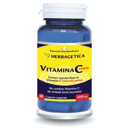 Herbagetica Vitamina C Forte 400 mg, 60 Comprimates